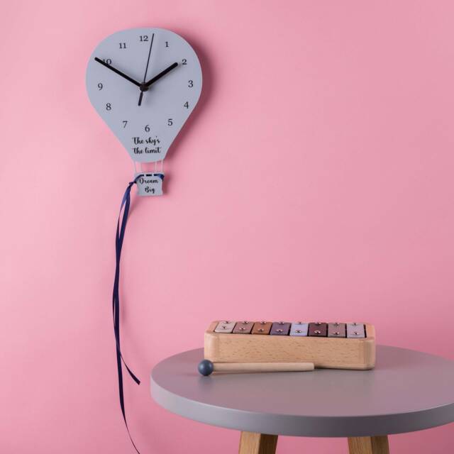 Hot Air Balloon Personalised Bedroom Wall Clock - image 1