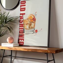 Old Fashioned Cocktail Art Print, Retro Wall Art, Bar Cart Decor, Home Accessories, Trendy Alcohol Print , Sophisticated Aesthetic Decor - thumbnail 3