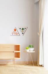 Wall Hanging, Set Of 2 Embroidered Flower Pictures, Abstract Art Flowers Embroideryartwork, Wall Framed in Textile Art Hanging - thumbnail 1