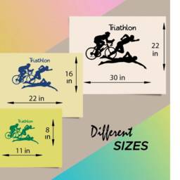 In-Style Decals Wall Vinyl Decal Home Decor Art Sticker Triathlon Athletes Bike Run Swim Sports Sportsman Boys Room Mural Unique Design 2206 - thumbnail 2