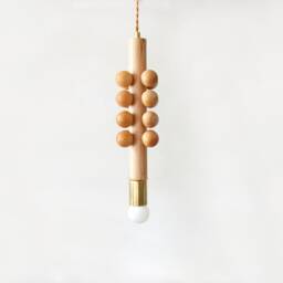 Mid Century Modern Maple Wood Pendant Lamp Ceiling Fixture Light Lighting Decor Living Room Lights - thumbnail 2