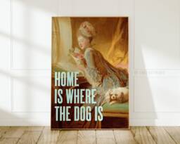 Home Is Where The Dog Is, Printable Quote Print, Lover Gift, Mom, For Pet Lovers, Wall Art, Decor - thumbnail 1