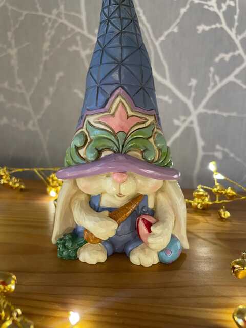Hand Carved Easter Bunny Painted Spring Decor - image 1
