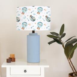 Hot Air Balloon Lampshade, Blue Brown, Nursery Lamp Shade - thumbnail 2