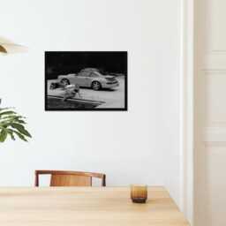 Vintage Classic Sports Car Girl Print, Luxury Woman, Fine Art Photography Wall Art, Museum Quality Black & White Poster - thumbnail 2