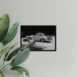 Vintage Classic Sports Car Girl Print, Luxury Woman, Fine Art Photography Wall Art, Museum Quality Black & White Poster - thumbnail 3