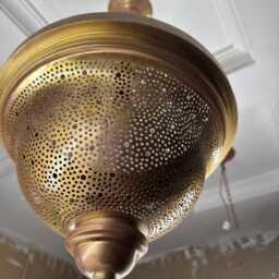 Moroccan Brass Pendant Light, Hanging Ceiling Lamp, Home Decor Lighting - thumbnail 4