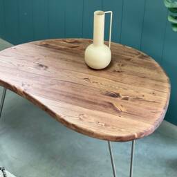 Dee // Oval Bean Pill Shape Coffee Table With Hairpin Legs - thumbnail 2
