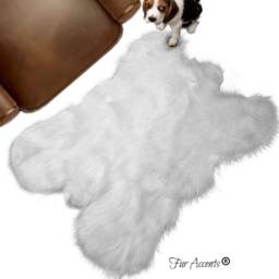 Faux Fur Bear Skin Rug - Rocky Mountain, Pelt Shape, Usa Handmade - thumbnail 2