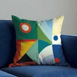 Abstract Geometric Cushion Cover, Color Block Throw Pillow Cover, Bold Shapes Retro Modern Decor For Sofa Or Chair