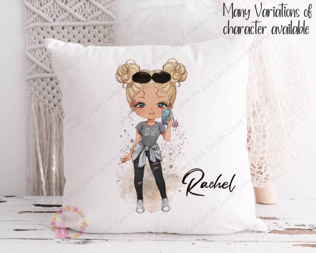 Pillow For Her, Gift Sassy Girl, Fashion Personalised Cushion, Female Birthday, Character Cushion, Custom Girls Gift - image 1