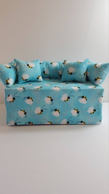 Hand-Made Bumble Bee Couch/Sofa Tissue Box Cover-Silver Glitter - Tissue Box Not Included