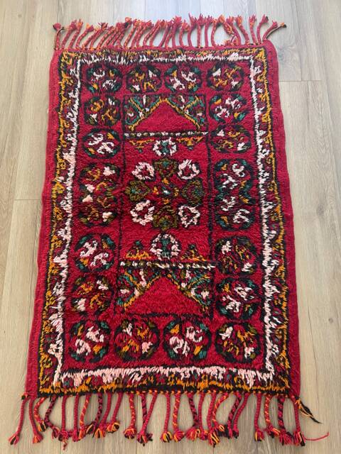 Moroccan Berber Shag Rug Azilal Rug 45In X 31.5 In - image 1