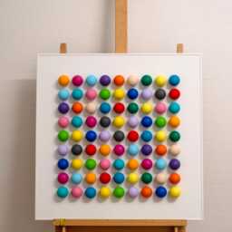 Colorful 3D Wall Art - Handmade Wooden Sphere Sculpture