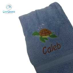 Turtle Towel - Personalised Face Cloth/Hand Bath = Embroidered - thumbnail 2