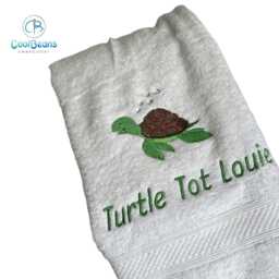 Turtle Towel - Personalised Face Cloth/Hand Bath = Embroidered - thumbnail 4