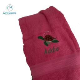 Turtle Towel - Personalised Face Cloth/Hand Bath = Embroidered - thumbnail 3