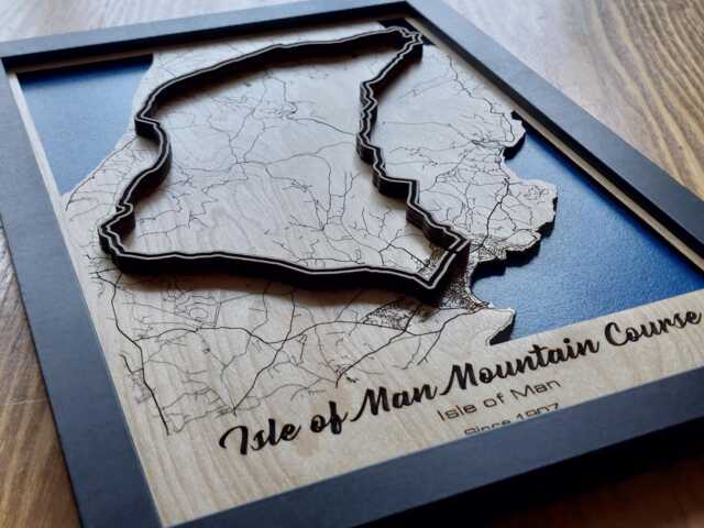 Isle Of Man Mountain Course Wall Art Laser Engraved Wood, Motorcycle Road Race Gift - image 1