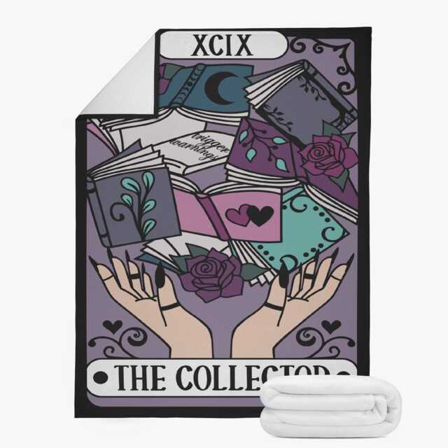 The Collector Tarot Style Bookish Reading Blanket 3 Sizes - image 1