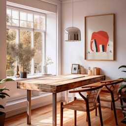 Minimalist Red Elephant Poster, Quirky Animal Wall Print, Playful Modern Illustration, Abstract Decor With Tiny People & Cyclist - thumbnail 2