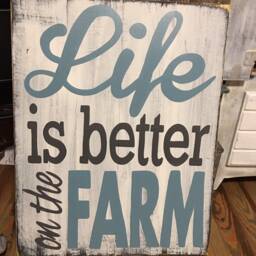 Life Is Better On The Farm Hand Painted Distressed Pallet Board Barn Wood Type Sign - thumbnail 2