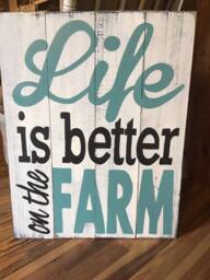 Life Is Better On The Farm Hand Painted Distressed Pallet Board Barn Wood Type Sign - thumbnail 1