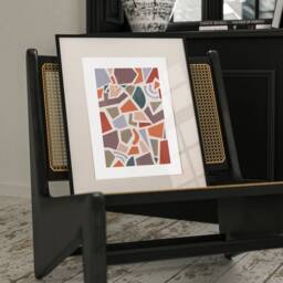 Geometric Orange, Forest Green Century Print, Abstract Boho Wall Print, Organic Shapes Poster, Minimalist, Abstract Art Contemporary Print A2 - thumbnail 3