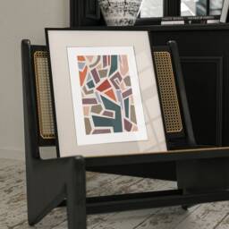 Geometric Orange, Forest Green Century Print, Abstract Boho Wall Print, Organic Shapes Poster, Minimalist, Abstract Art Contemporary Print A2 - thumbnail 2