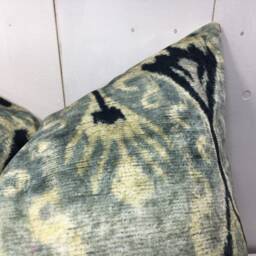 Silk Ikat Pillow Cover 24x24, Handwoven Accent Cushion - thumbnail 2