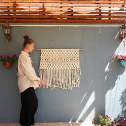 Macrame Wall Hanging, Large Woven Headboard, Weaving Tapestry, Boho Decor, Bohemian Decoration, Fiber Art - thumbnail 2