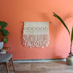 Macrame Wall Hanging, Large Woven Headboard, Weaving Tapestry, Boho Decor, Bohemian Decoration, Fiber Art - thumbnail 3