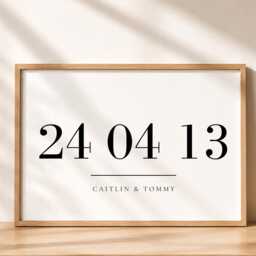 Personalised Date Print, Custom Dates Family Wall Art Gift, Couple Keepsake, A4 A5 Glossy Finish - thumbnail 2