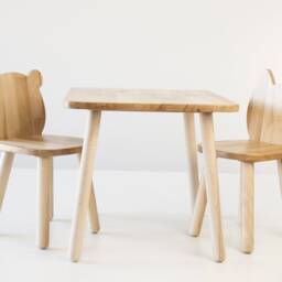 Beech Wood Toddler Desk & Chair Set, Cat Design, Back-To-School Season Gifts - thumbnail 2