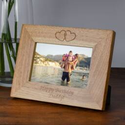 Personalised Hearts Wooden Photo Frame Laser Engraved Gift For Mother's Day Birthday Wedding Anniversary Engagement - Custom Message - thumbnail 4