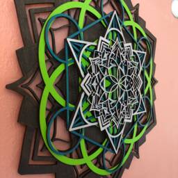 Lotus Mandala, Laser Cut Wood Mandala Wall Art, Hanging Seed Of Life Metatron's Cube, Sacred Geometry - thumbnail 3