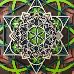 Lotus Mandala, Laser Cut Wood Mandala Wall Art, Hanging Seed Of Life Metatron's Cube, Sacred Geometry - thumbnail 2