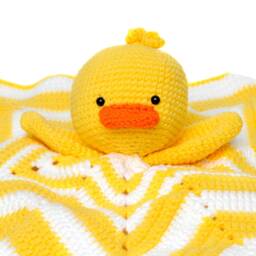 Baby Attachment Blanket, Baby Duck Crochet Cotton Wool Doudou, Doudou Crochet. Sleeping Blanket - thumbnail 2