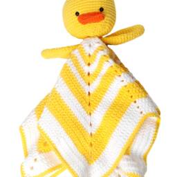 Baby Attachment Blanket, Baby Duck Crochet Cotton Wool Doudou, Doudou Crochet. Sleeping Blanket - thumbnail 3