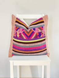 Vintage Embroidered Silk Textile Ethnic Piece Of Tradition Costume Pillow Cover