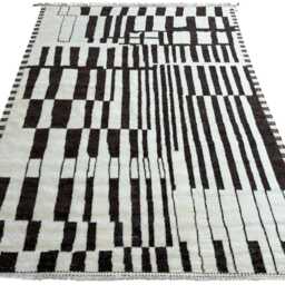 Hand-Knotted Moroccan Beni Ourain Rug, 100% Natural Wool, Modern Berber Carpet For Living Room - thumbnail 2
