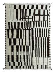 Hand-Knotted Moroccan Beni Ourain Rug, 100% Natural Wool, Modern Berber Carpet For Living Room