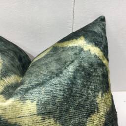 Silk Ikat Pillow Cover 16x16, Handwoven Accent Cushion - thumbnail 2