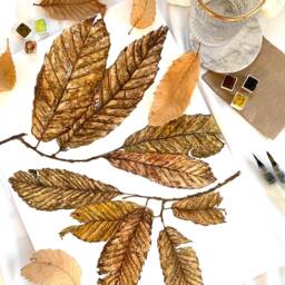 Original Watercolour Artwork - Wall Hanging Painting Art Handmade Handcraft Decor Home Living Fall Autumn Maple Leaves Handdrawn Craft - thumbnail 2
