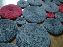 Handmade Cotton Rug Chunky Knit Area Rug, Custom Color