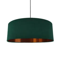 Extra Large Green Velvet Lampshade With Copper Lining - thumbnail 1