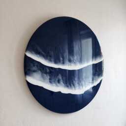 Ocean Wave Resin Wall Decor, Blue Beach Epoxy Sea Art - thumbnail 2