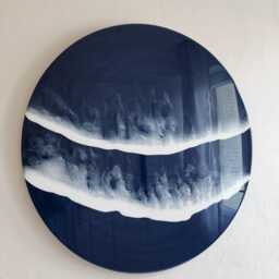 Ocean Wave Resin Wall Decor, Blue Beach Epoxy Sea Art - thumbnail 3
