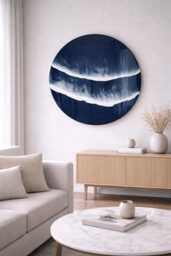 Ocean Wave Resin Wall Decor, Blue Beach Epoxy Sea Art