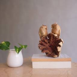 Owl Couple Figurine, Personalized, Wood Carving, Love, Handmade, Burl Wood, Bird Ornament, Art, Wedding Decor, Couples Gift, Gift For Mom - thumbnail 4