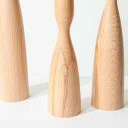 Handmade Wood Candlestick Set Rustic Taper Candle Holders - thumbnail 3